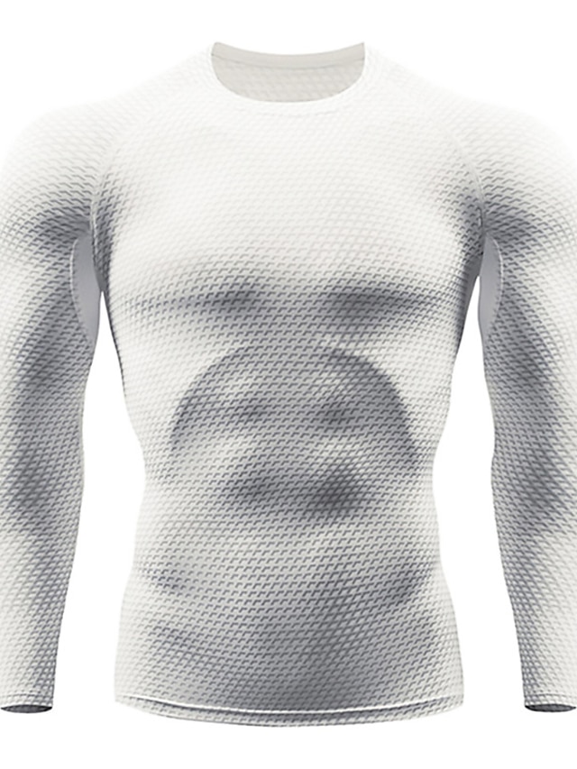  Hombre Camiseta Camisa de gimnasia Camisa de Compresión Camisa de fitness Hombres Cuello Barco Manga Larga Deporte Vacaciones Noche Casual Diario Secado rápido Absorbe el sudor Transpirable Alta