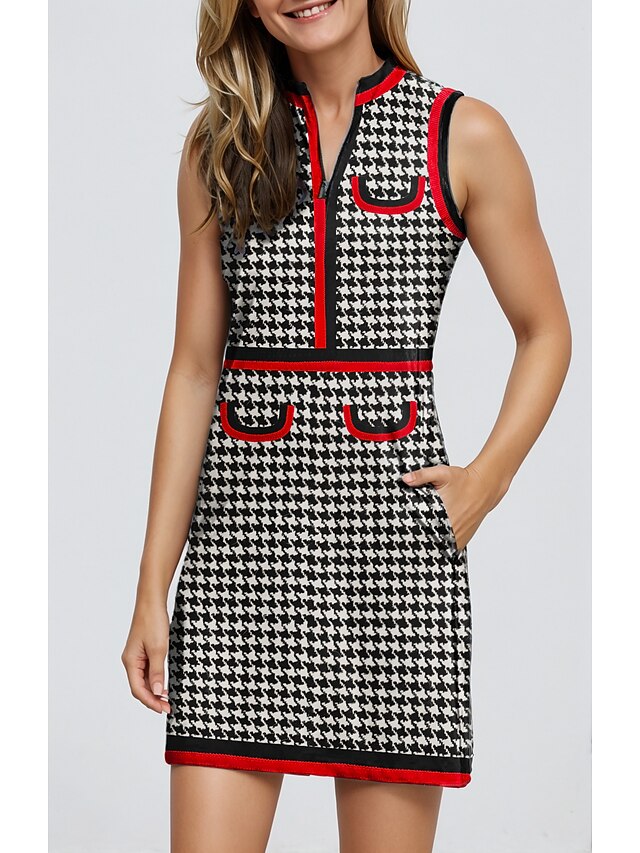 Women's Golf Dress Black Sleeveless Ladies Golf Attire Clothes Outfits