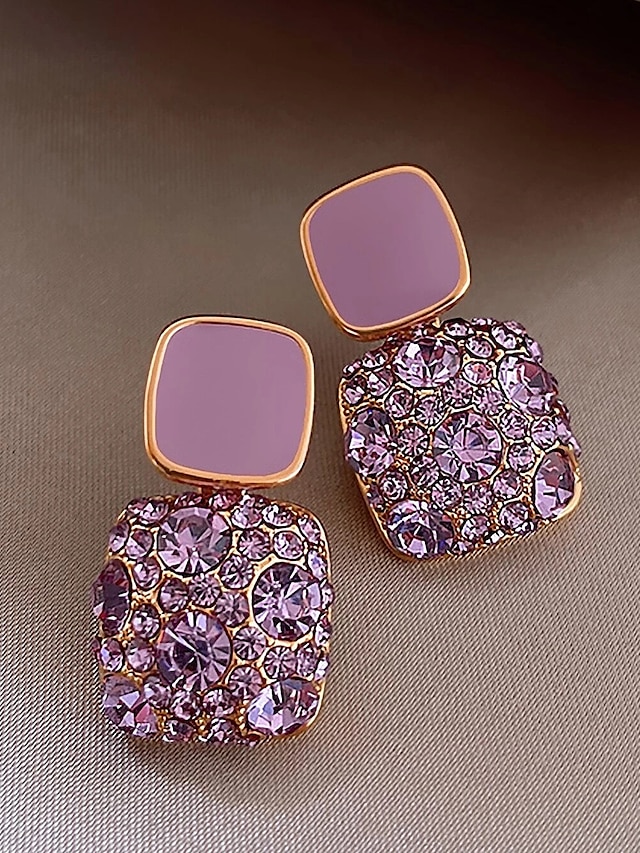  1 Pair Stud Earrings Drop Earrings For Women's Birthday Party Evening Gift Rhinestone Alloy Vintage Style Fashion Diamond
