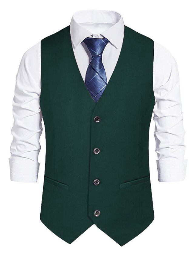  Men's Regular Tailored Fit Solid Color Slim Fit Peak Double Breasted Six-buttons Dark Green 2023