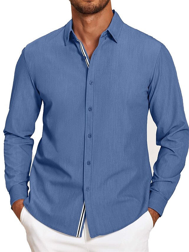 Men's Shirt Button Up Shirt Casual Shirt Summer Shirt Waffle Shirt