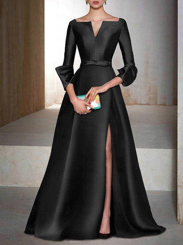 A-Line Evening Gown Elegant Wedding Guest Dress Formal Black Tie ...