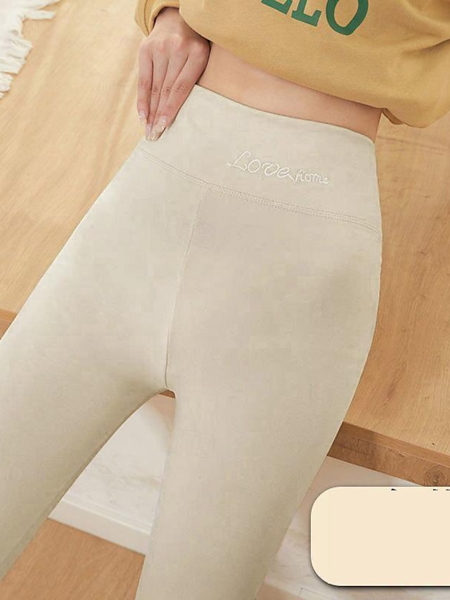  Women's Tights Leggings Thermal Underwear Fashion Ankle-Length High Waist Plain Thermal Warm Tummy Control Butt Lift High Elasticity Casual Daily Nude Black Pink Purple Skinny