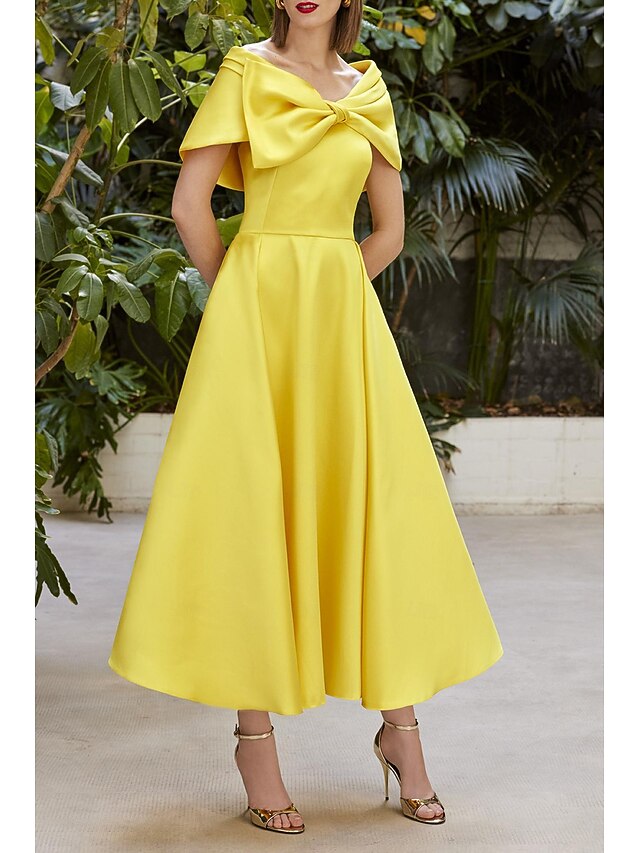 ALine Cocktail Dresses Elegant Dress Wedding Cocktail Party Tea Length