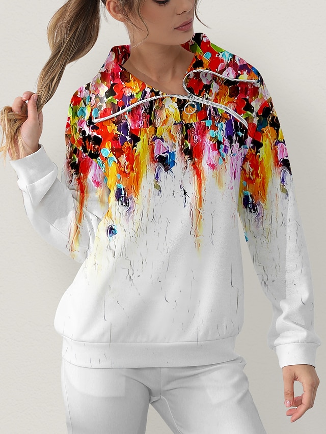  Damskie Bluza z kapturem Fiołkowy Pomarańczowy Długi rękaw Keep Warm Top Jesień Zima Damskie stroje golfowe Odzież Stroje Noś odzież