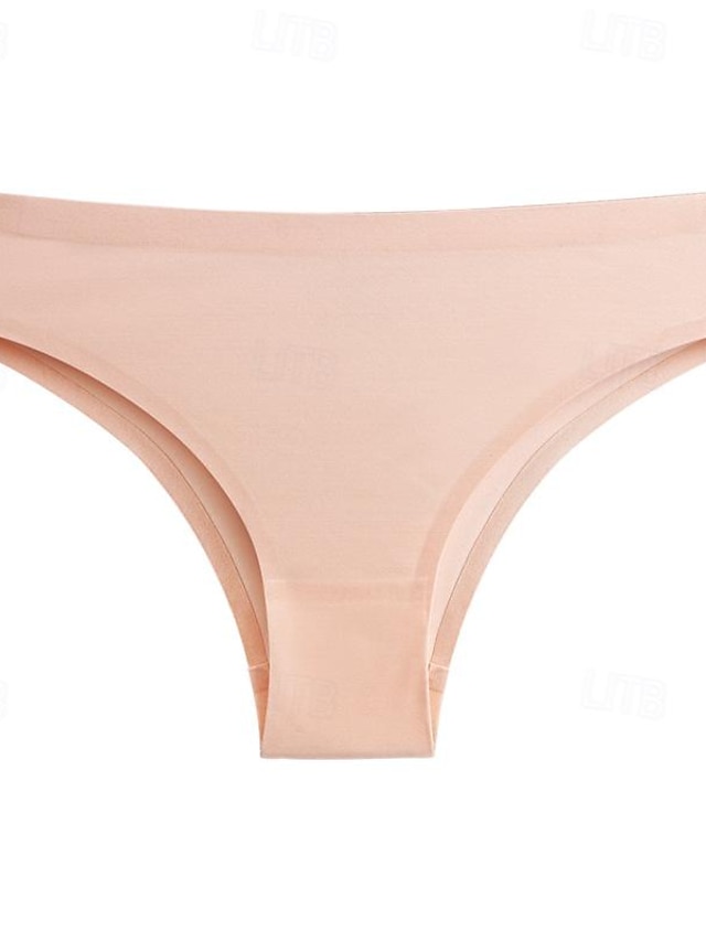  sous-vêtements invisibles sans couture pour femmes glace soie yoga demi-dos culotte de couverture couleur pure culotte de base