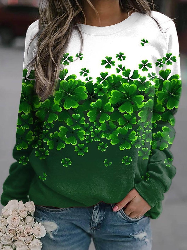 Women's Sweatshirt Pullover Shamrock St.Patrick's Day Casual Print