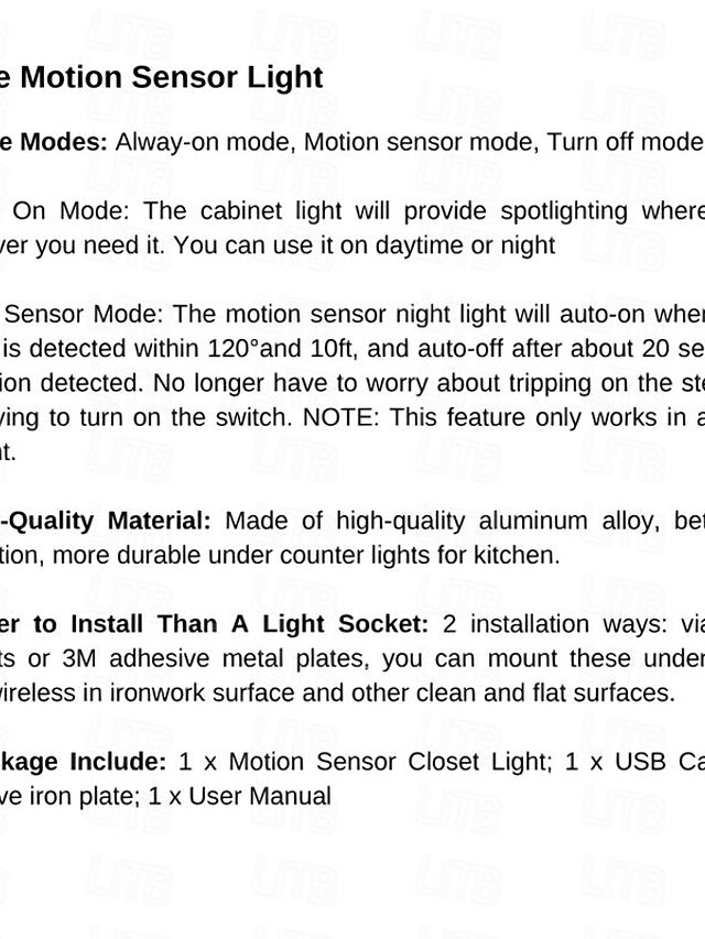 Sensor Night Lamp 1Pack USB Rechargeable Under Lights