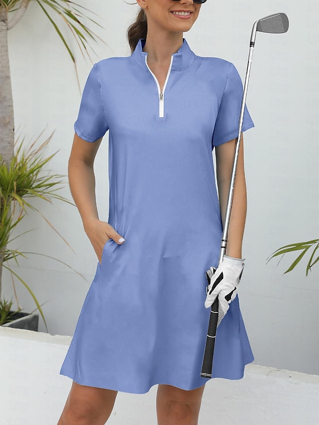  Mujer vestido de golf Gris oscuro Caqui Sin Mangas Protección Solar Traje de tenis Ropa de golf para damas Ropa Trajes Ropa Ropa