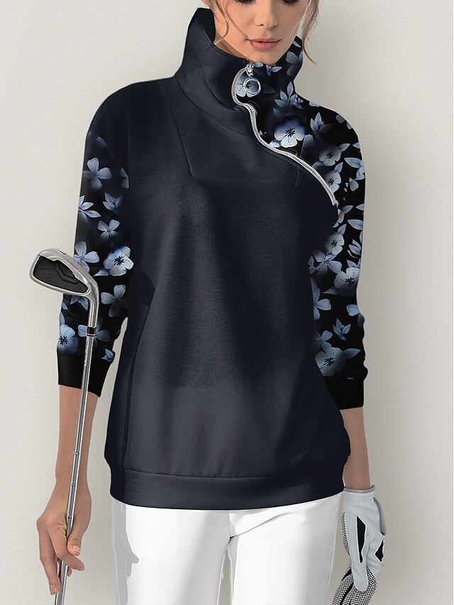 Women's Golf Pullover Sweatshirt Blue Purple Green Long Sleeve Thermal