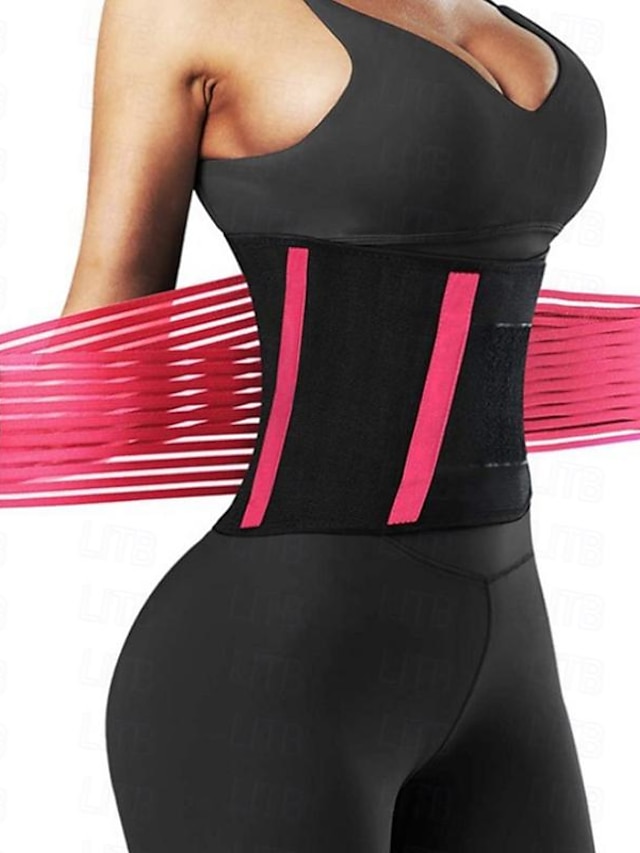  Corset Women‘s Waist Trainer Breathable Sport Underbust Corset Basic Yoga Solid Color Hook and Loop Spandex Valentine‘s Day Running Gym Spring & Summer Fall & Winter Purple Black Red 1 pc