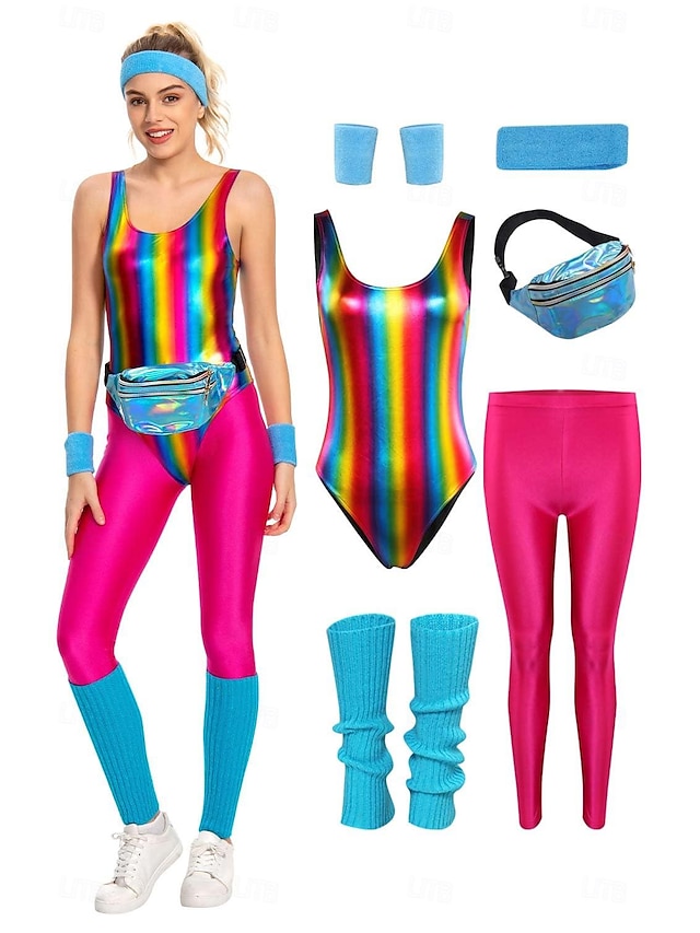  metallinen Jaren '80 Glanzend latex patent One Piece PU-leer Babypakje  Dames Carnavalskostuum Halloween Carnaval Maskerade Feest / Uitgaan Vrijgezellenfeest Prideparade Volwassenen Beenwarmers Tas