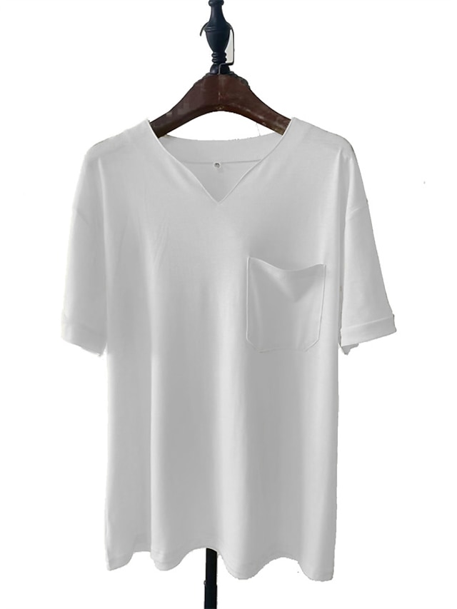  Męskie Podkoszulek Koszulka z krótkim rękawkiem Koszulka Równina W serek Ulica Urlop Krótki rękaw Odzież Moda Designerskie Podstawowy