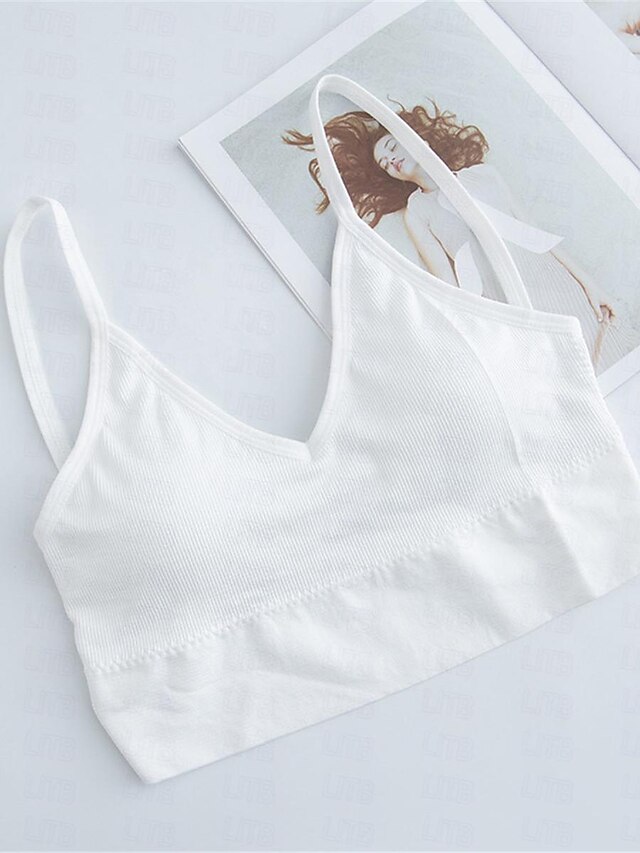 Women's Top Pure Color Fashion Sport Simple Daily Nylon Breathable Straps Sleeveless Tank Top Backless Chest pads Summer Spring Home Outfits 7