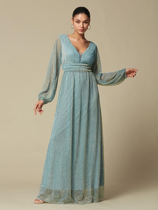 Trista Floral V-Neck Polyester Maxi Slit Dress