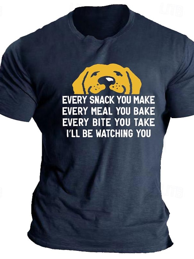  Men's Dog Quotes & Sayings Puppy T Shirt Graphic Tee 100% Cotton Short Sleeve Graphic Shirt Black Blue Light Grey Comfortable Tee Vacation Daily Wear Fashion Designer Clothing
