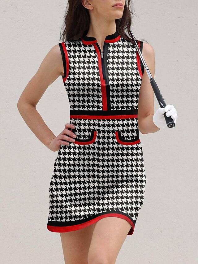 Women's Golf Dress Black Sleeveless Ladies Golf Attire Clothes Outfits