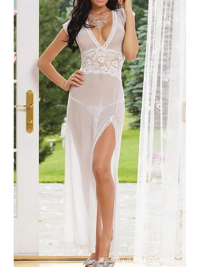 Ladies Sexy Gauze Sexy Ladies Sexy Pajamas Sexy Underwear Long Dress Set Home Outfits 7