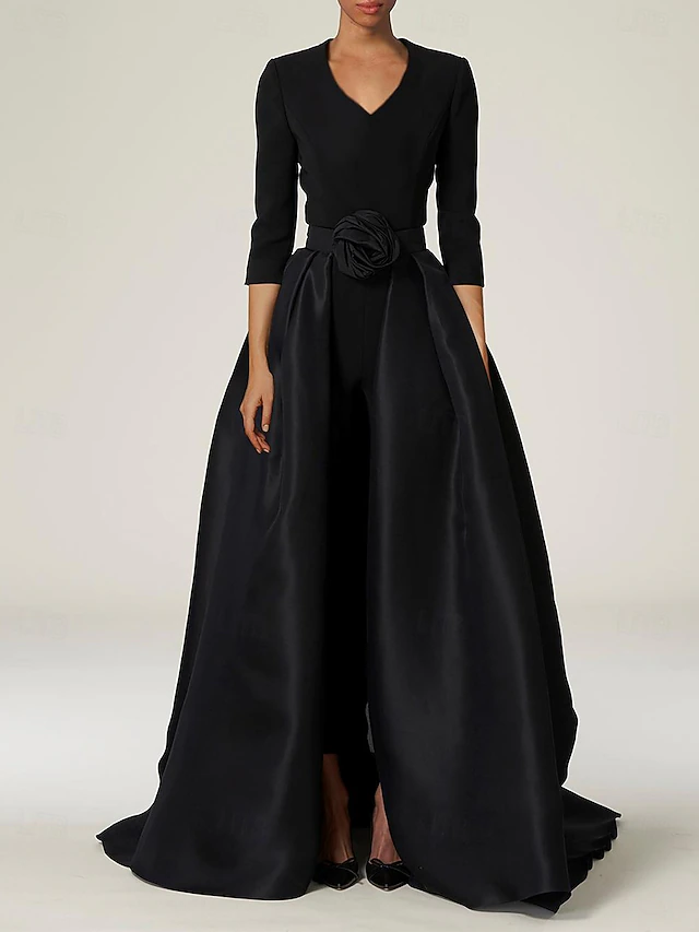 Jumpsuit Pantsuit Sweep Brush Train Mother Of The Bride Dress 3 4 jumpsuit-pantsuit-sweep-brush-train-mother-of-the-bride-dress-3-4