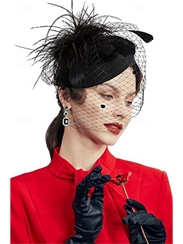  Retro Vintage 1950er 1920er Fascinators Hut Schleier-Stirnband Braut Damen Karneval Maskerade Party / Abend Junggesellinnenabschiedsparty Erwachsene Kopfbedeckung