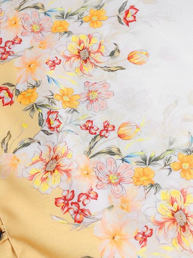 Snuggle Spot Men's Casual Floral Printed Cotton Blend Unstitched Shirt Fabric 1.6 Mtrs (White-Black)