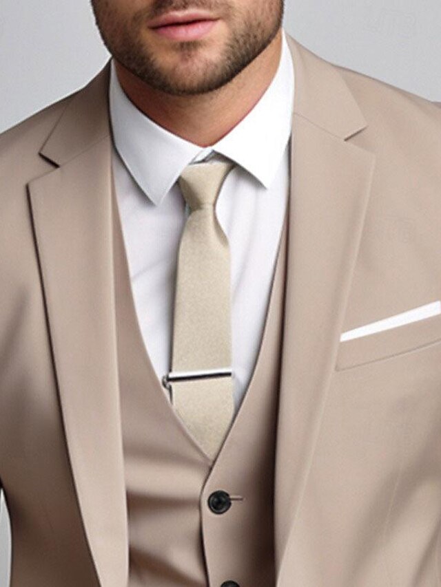 Costume Homme 3 Pièces Slim Fit Business Mariage - Veste Gilet Pantalon Élégant 1 Bouton