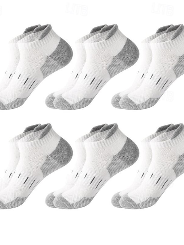  Homme 6 Trousses Paquets multiples Chaussettes Chaussette Chaussettes courtes Chaussettes de Course Chaussettes décontractées Noir Blanche Couleur Bloc de couleur Sport & Loisir Casual du quotidien