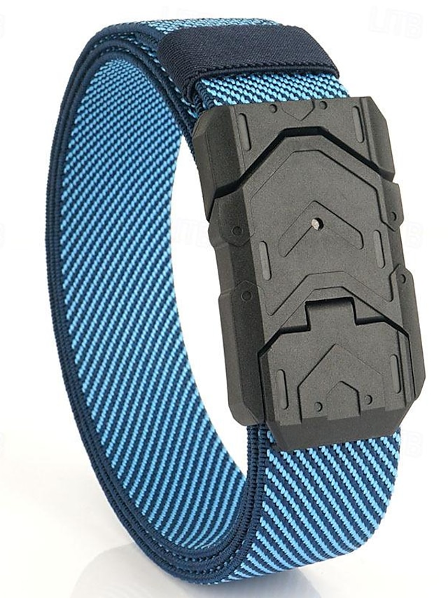  Men's Tactical Belt Magnetic Buckle Belt Waist Belt Black Blue Nylon Durable Adjustable Plain Outdoor Daily