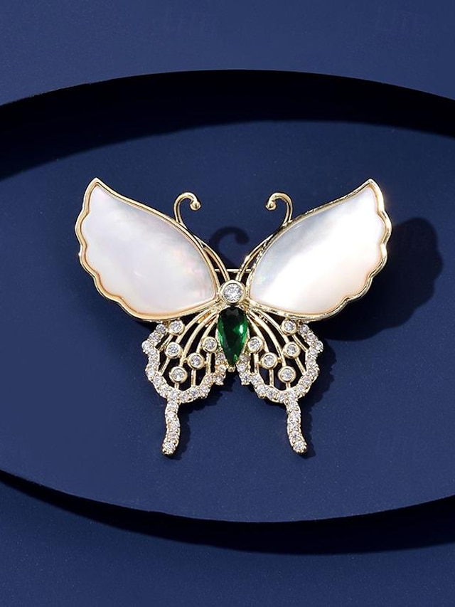  Women's Brooches Retro Butterfly Animals Stylish Artistic Luxury Sweet Brooch Jewelry White Green For Party Daily Holiday Prom Date