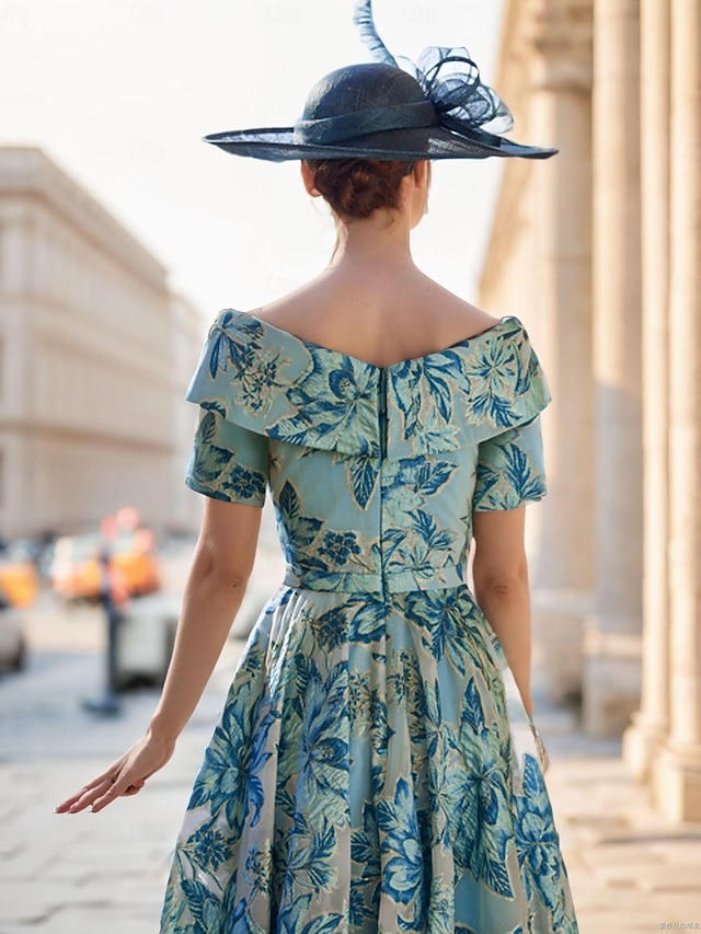 Robe Mère de la Mariée A-Ligne Robe de Mariage Invité Formelle Vintage ...