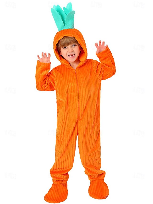 carrot Halloween Cosplay Costume Outfits Carnival Costume Cosplay Kid's Boys' Girls' Carnival Masquerade Easter Party Masquerade Easy Halloween Costumes Dress Up3