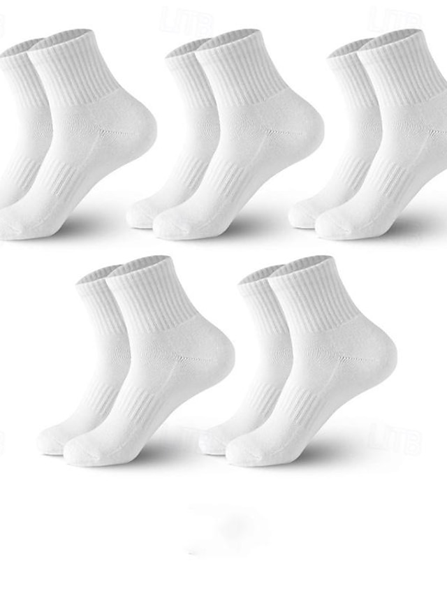  Homme Paquet de 5 Paquets multiples Chaussettes Chaussette Chaussettes de Course Chaussettes décontractées Noir Blanche Couleur Plein Sport & Loisir Casual du quotidien Basique Moyen Printemps Automne