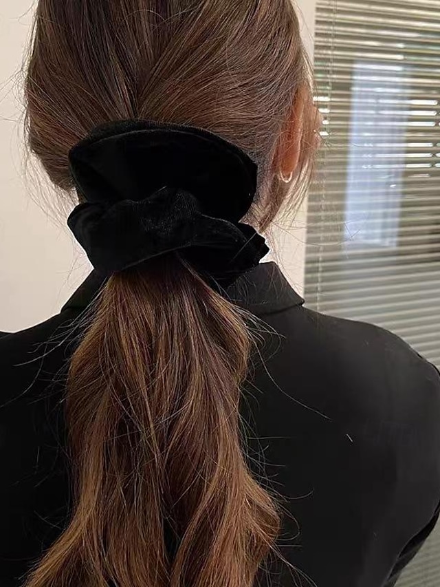  1 pc בגדי ריקוד נשים קשרי שיער גומיה לשיער עבור בָּחוּץ עבודה מתנה יומי בד שחור קפה כהה משמש