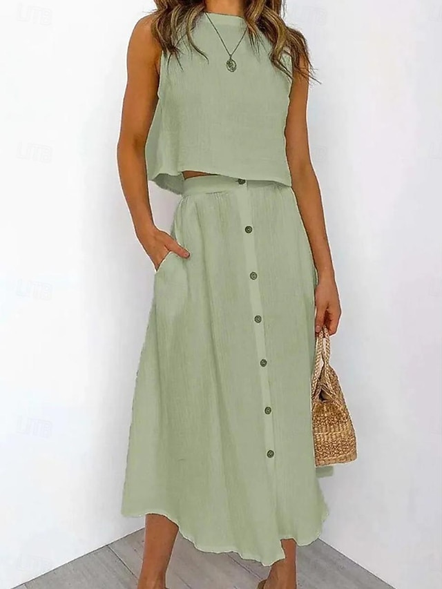Casual Exquisite Solid Color A-Line Skirt