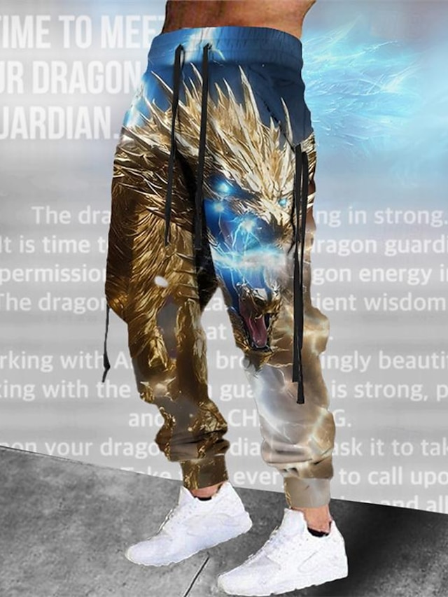  dragevokter x lu | drage, mytisk skapning for menn i mørk stil streetwear joggebukser