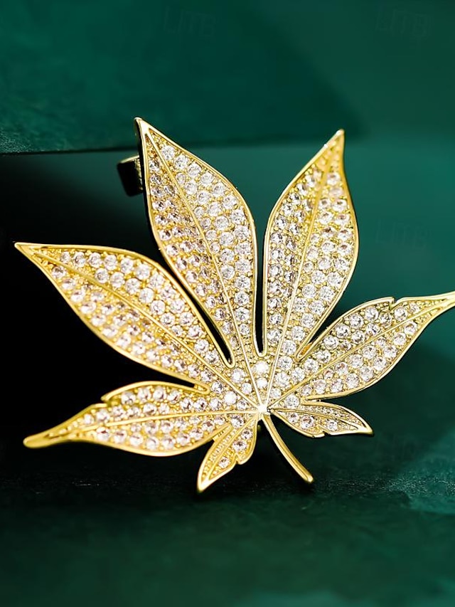  Dámské Brože Retro List Elegantní stylové Luxus Jedinečný design Brož Šperky Zlatá Pro Kancelář Denní Maturitní ples Rande Plážové