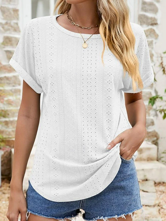 Women's Tunic Dressy Tops Bohemia Tropical Fashion Short Sleeve Square Neck Regular Tops Vacation Daily Weekend Black White Pink Blue Summer 22