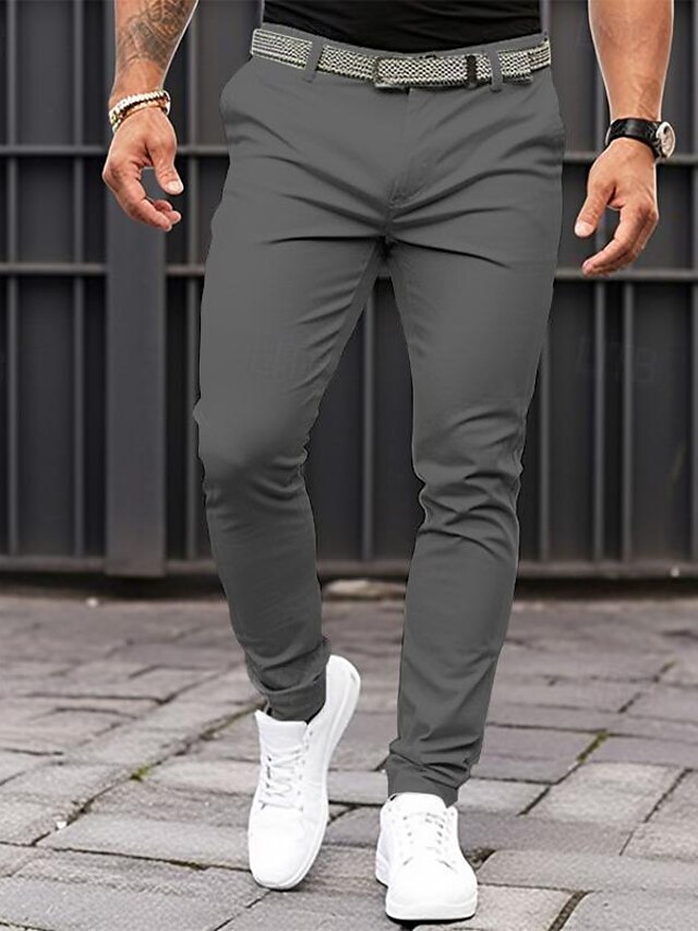 Men's Trousers Chinos Summer Pants Casual Pants Front Pocket Plain ...