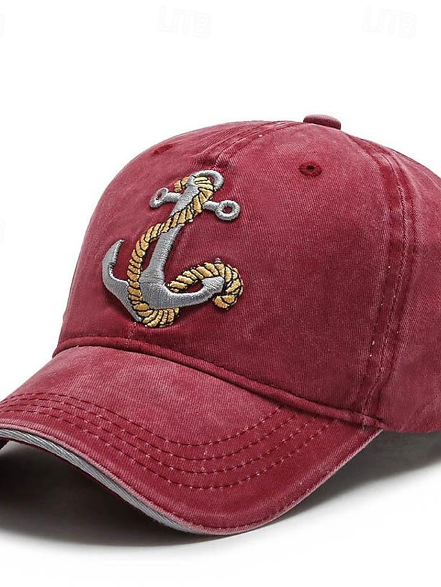  Pánské Kšiltovka Sluneční klobouk Trucker Hat Černá Námořnická modř Polyester Výšivka Módní Na běžné nošení ulice Denní Kotva Nastavitelná Proti sluci Prodyšné