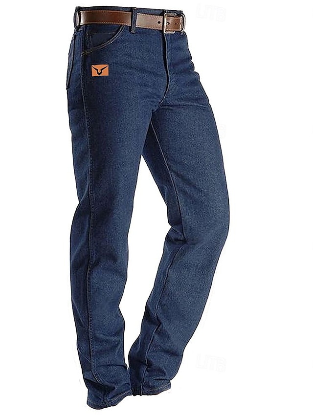  Homme Jeans Multi poche Graphic Vache Confort Toute la longueur Casual Rétro Vintage Mode Bleu Micro-élastique