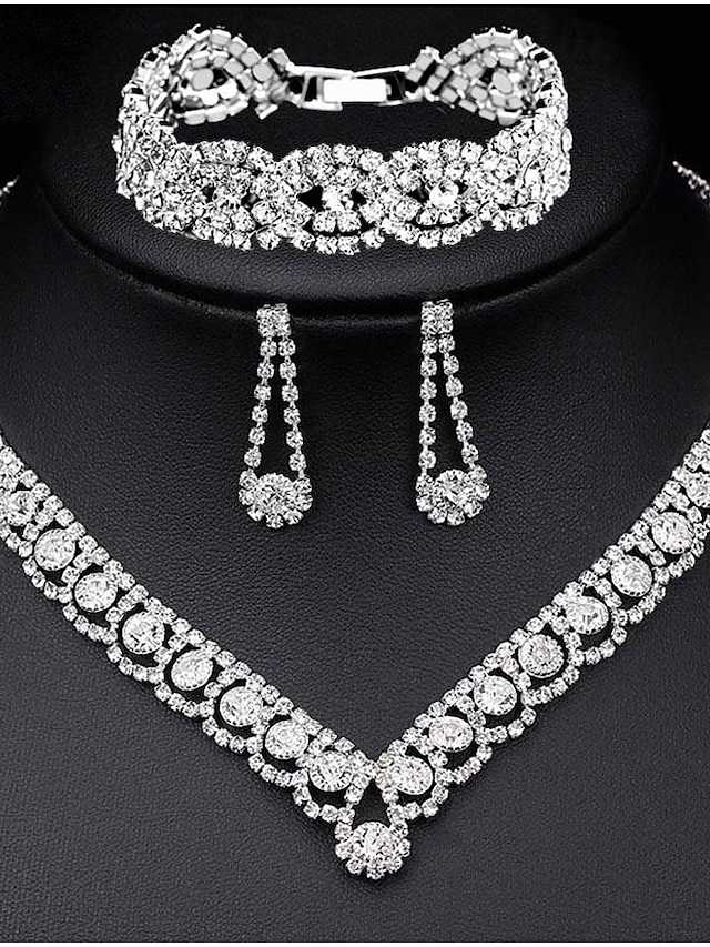  Bridal Jewelry Sets For Women's Wedding Gift Alloy Fancy