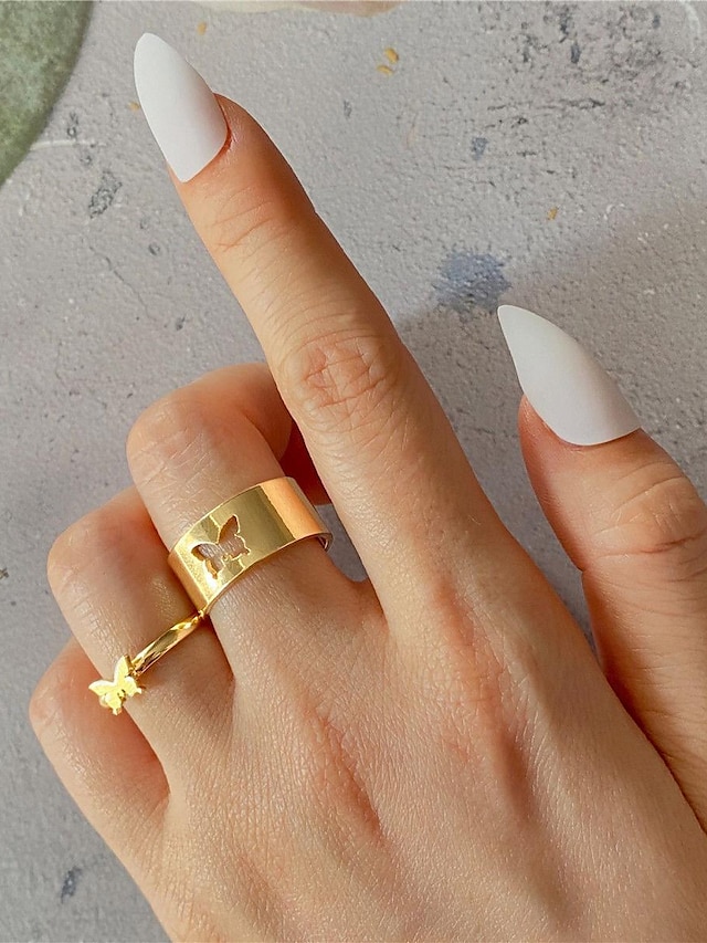  指輪 For 女性用 合金 幾何学的 バタフライ