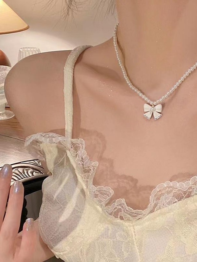  Collier de perles For Femme Soirée Cadeau Fête d'anniversaire Alliage Fantaisie Précieux