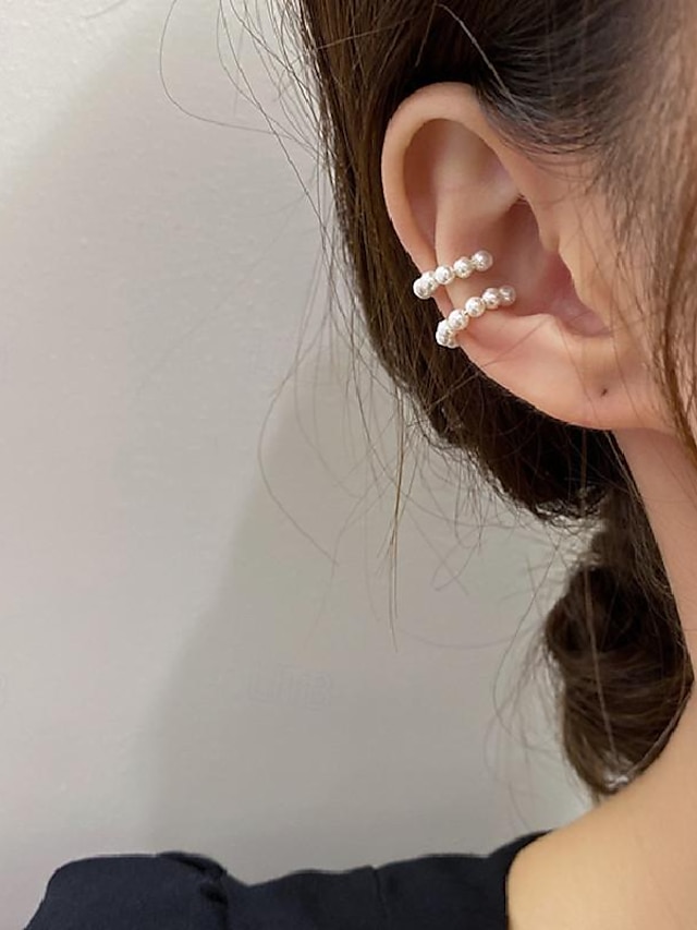  1 paire Clips d'oreille For Femme Mariage Anniversaire Cadeau Alliage Géométrique Mode