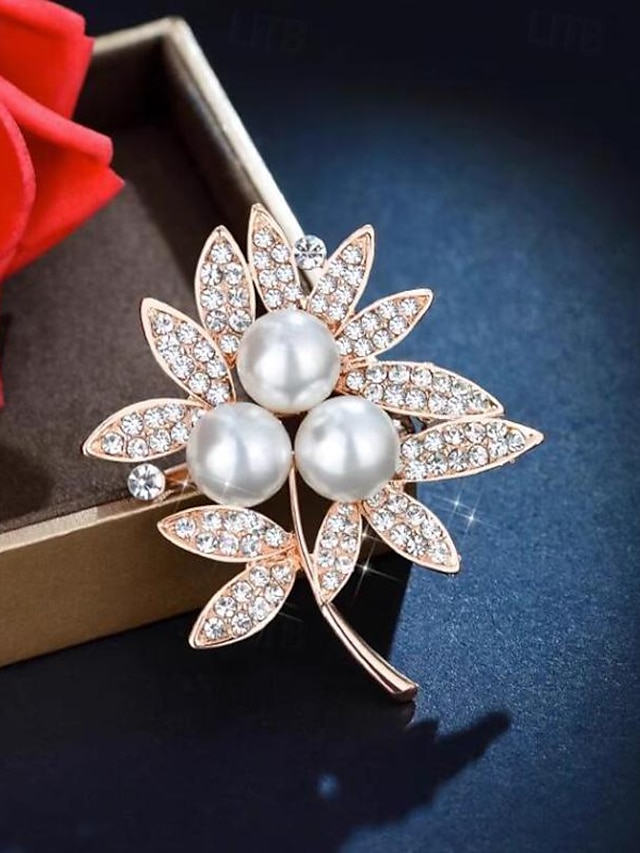  Women's Brooches Retro Leaf Elegant Vintage Fashion Luxury Sweet Brooch Jewelry Gold For Office Daily Prom Date Beach