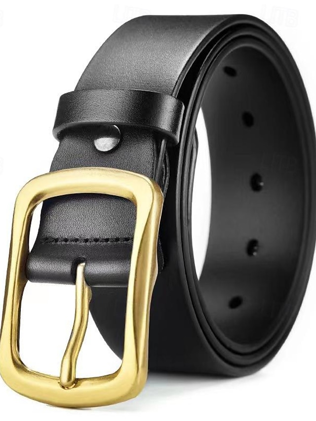 Men's Belt Faux Leather Belt Casual Belt Waist Belt Black Brown Alloy ...