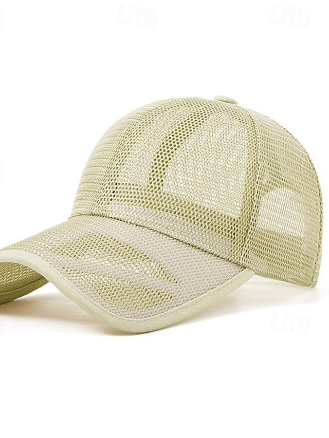  Herr Basebollkeps Solhatt Trucker Hat Svart Vit 100% bomull Nät Mode Ledigt Gata Dagligen Slät Justerbara Solskyddskräm Andningsfunktion