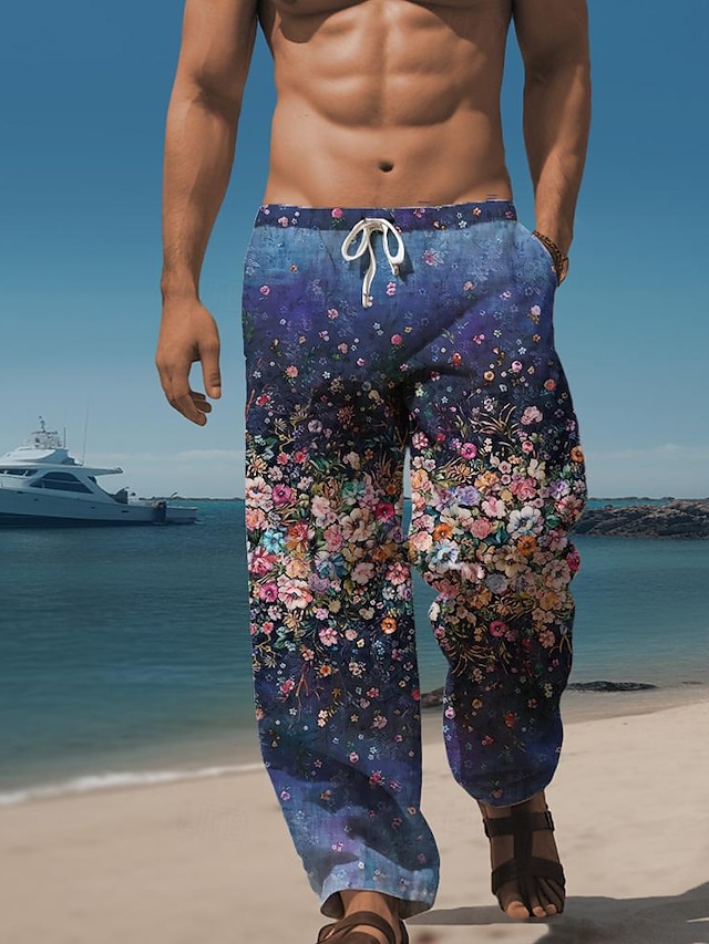  Bărbați Hawaiană Tartan / Carouri Pantaloni Tipărire 3D În aer liber Concediu Vacanță Vară Potrivire lejeră Micro-elastic