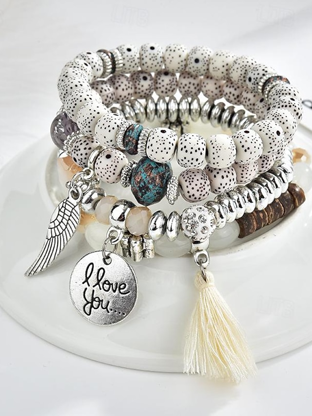  Damen Perlenarmband Schick Mode Tier Luxus Aleación Armband Schmuck Schwarz / Weiß / Rot Für Partyabend Geschenk Geburtstag