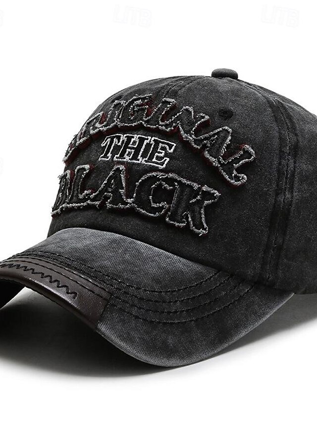  Bărbați Șapcă de baseball Palarie de soare Căciulă de camioner Negru Bleumarin Bumbac Brodat Epocă Modă Casual Stradă Zilnic Scrisă Ajustabile Cremă Cu Protecție Solară Respirabil